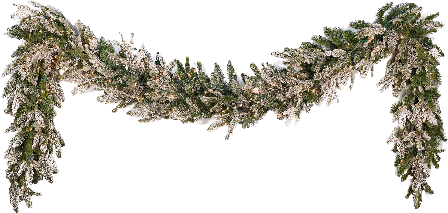 Frosted Pine Garland Festive Decoration.png