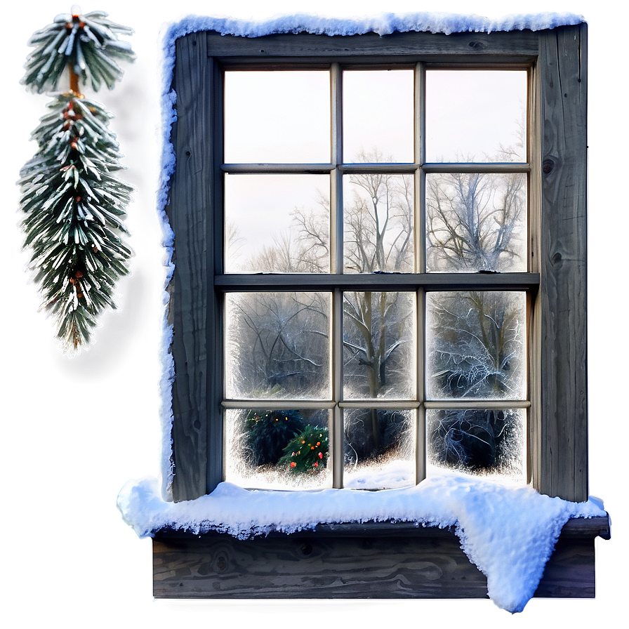 Frosty December Window Png Kuy5