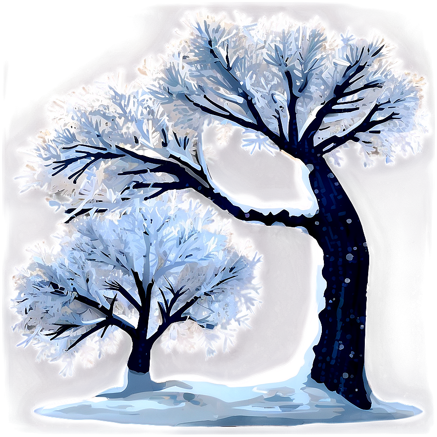 Frosty Snowy Tree Night Png 06212024