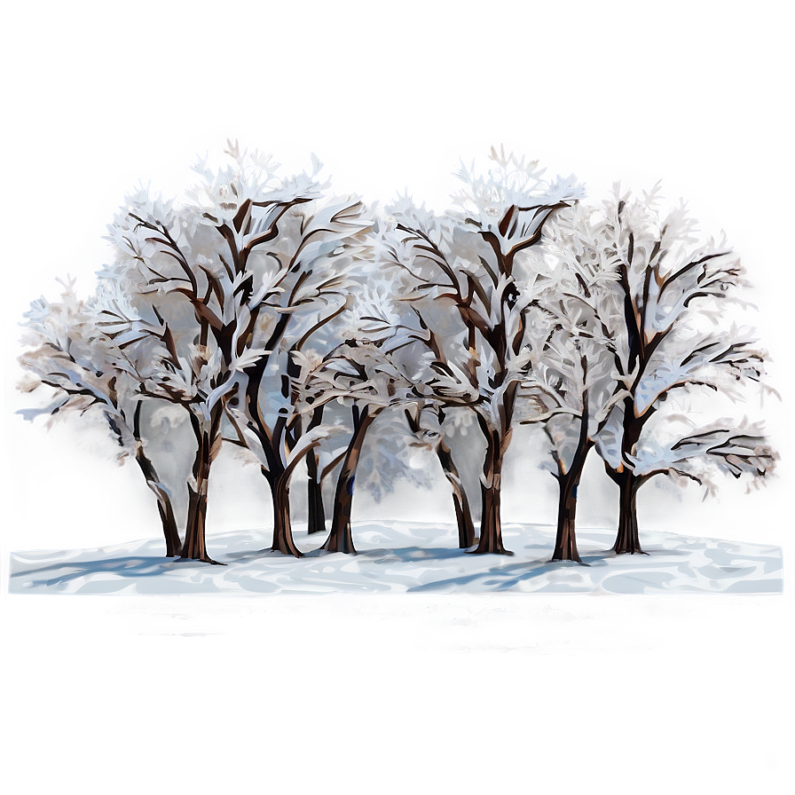 Frosty Winter Trees Landscape Png Tul56