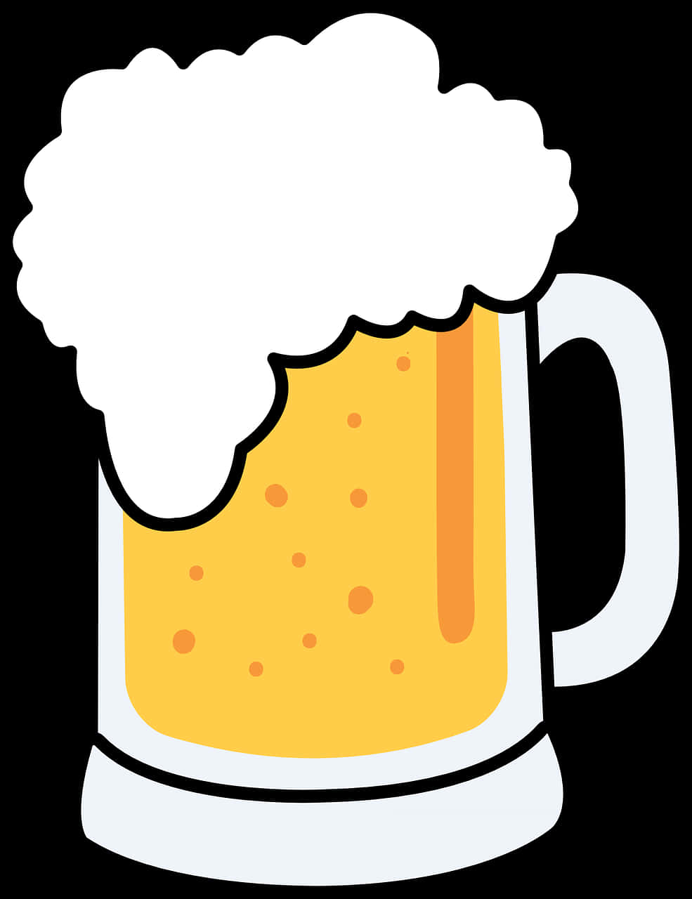 Frothy Beer Mug Clipart PNG with transparent background