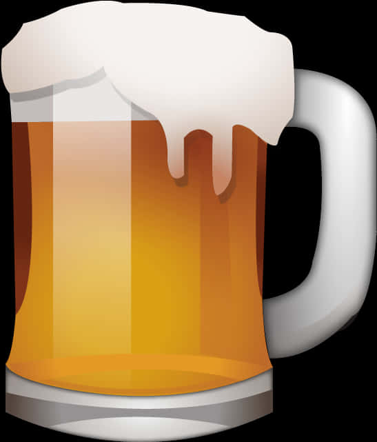 Frothy Beer Mug Graphic PNG with transparent background