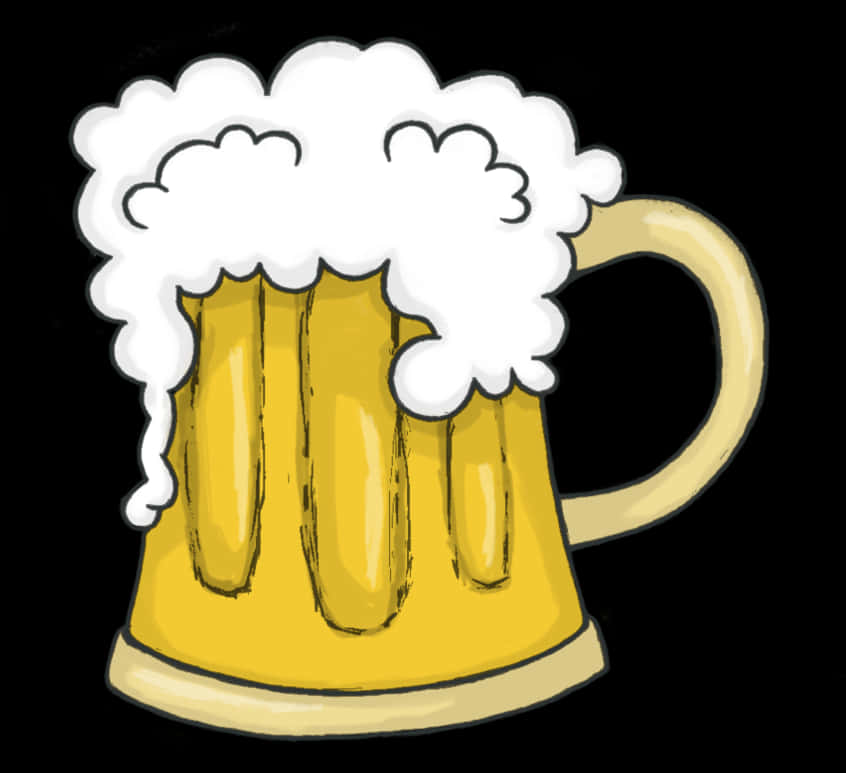 Frothy Beer Mug Illustration PNG with transparent background