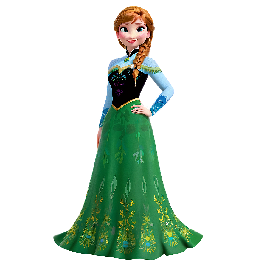 Frozen Anna Green Dress Png 06282024