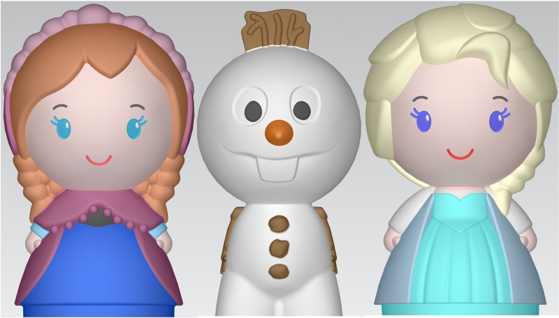 Frozen Characters Cute Render