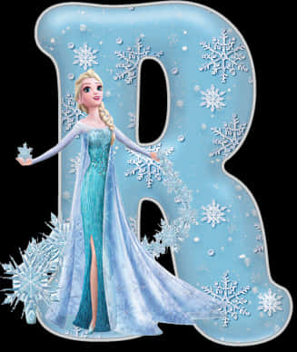 Frozen Elsa Letter B Design