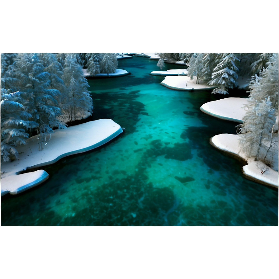 Frozen Forest River Png Yww31