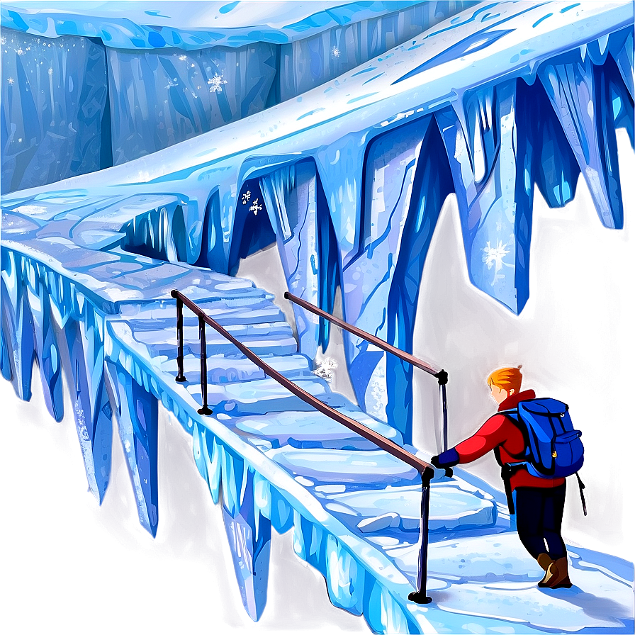 Frozen Glacier Walkway Png 39