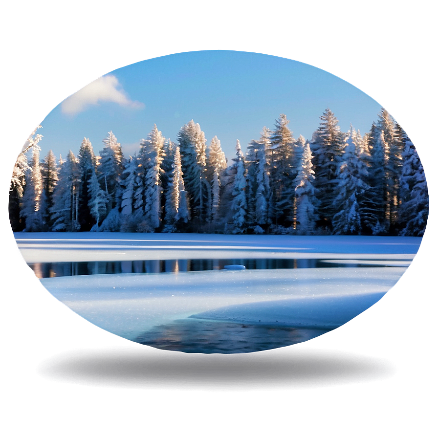 Frozen Lake Scenery PNG 3 PNG with transparent background
