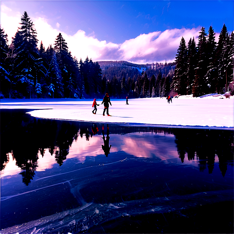 Frozen Lake Skating PNG sms PNG with transparent background