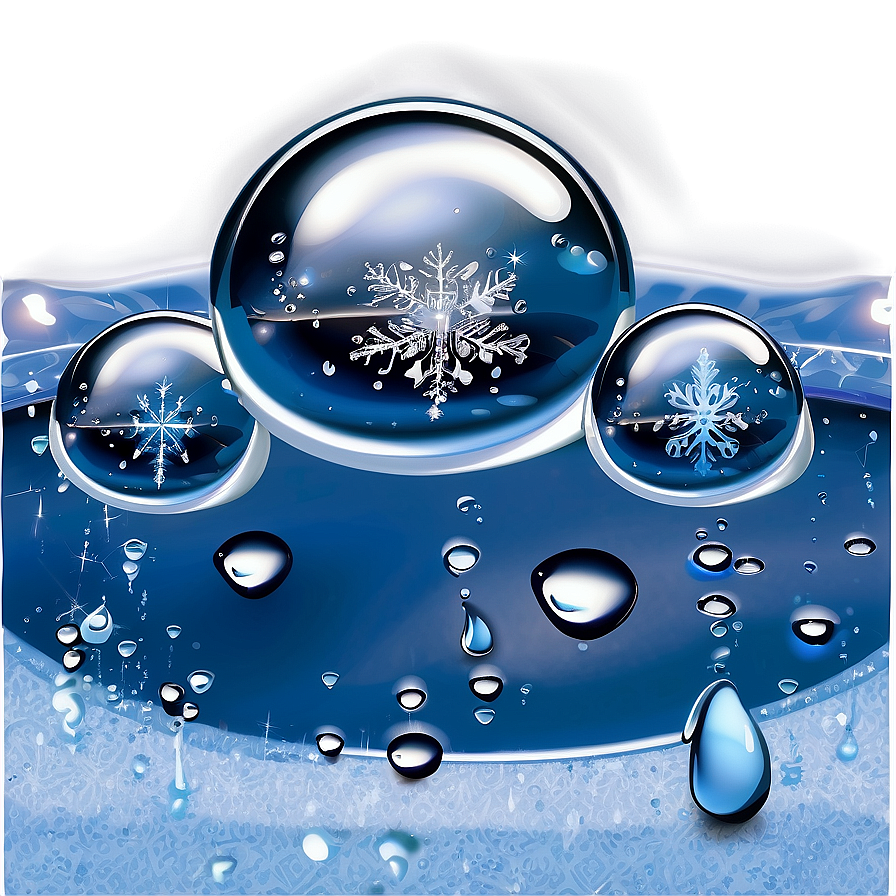 Frozen Water Drops Winter Scene Png 39