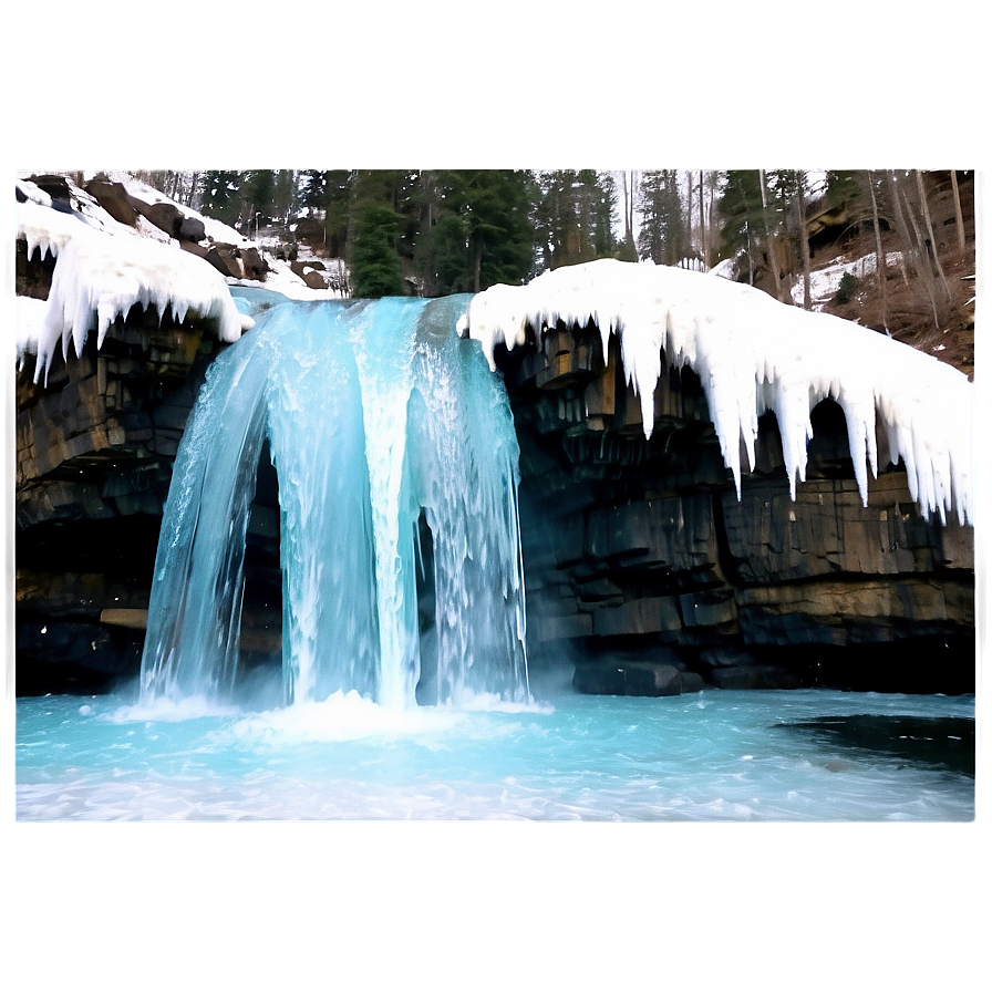 Frozen Waterfall Winter Scene Png 05212024