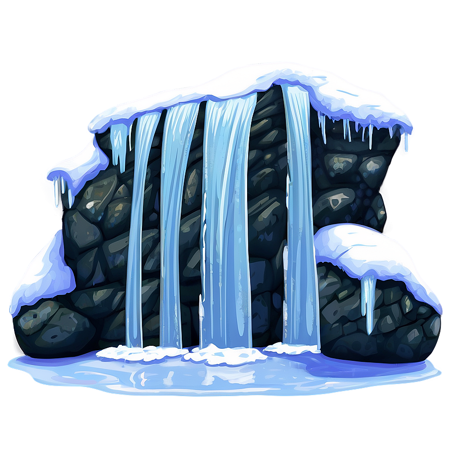 Frozen Waterfall Winter Scene Png 28