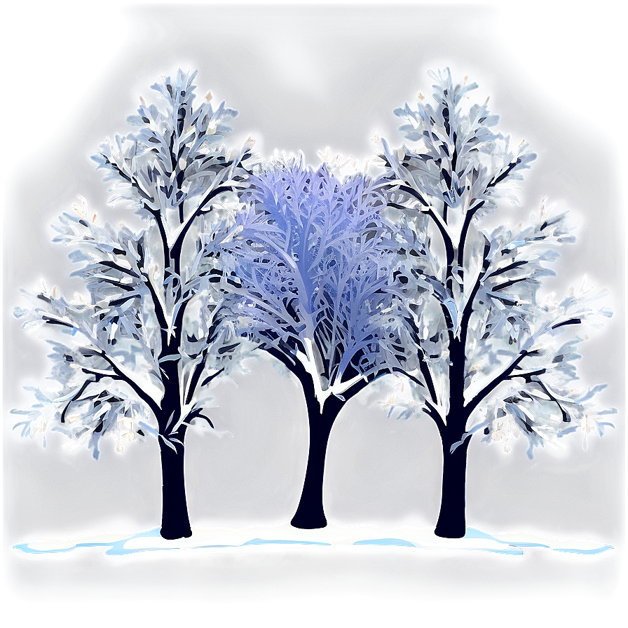 Frozen Winter Trees At Night Png 06292024