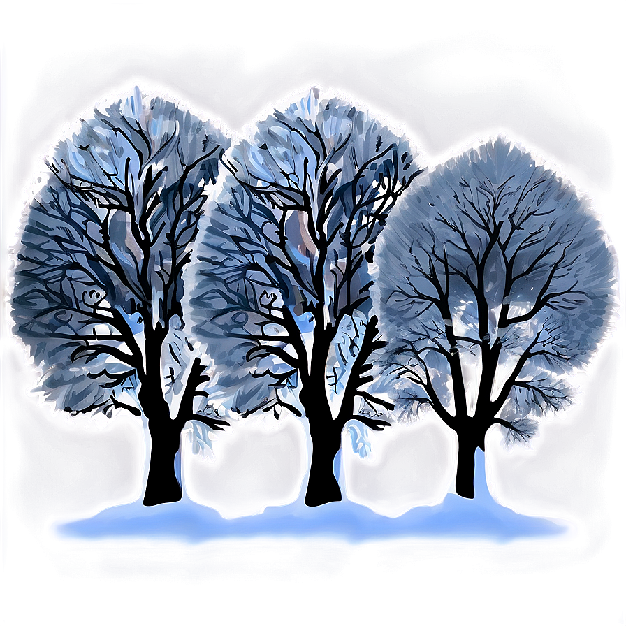 Frozen Winter Trees At Night Png 51