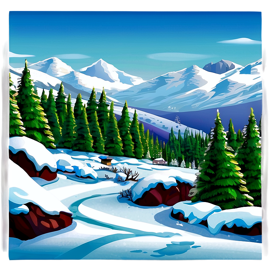 Frozen Winter Wonderland Landscape Png Jke29