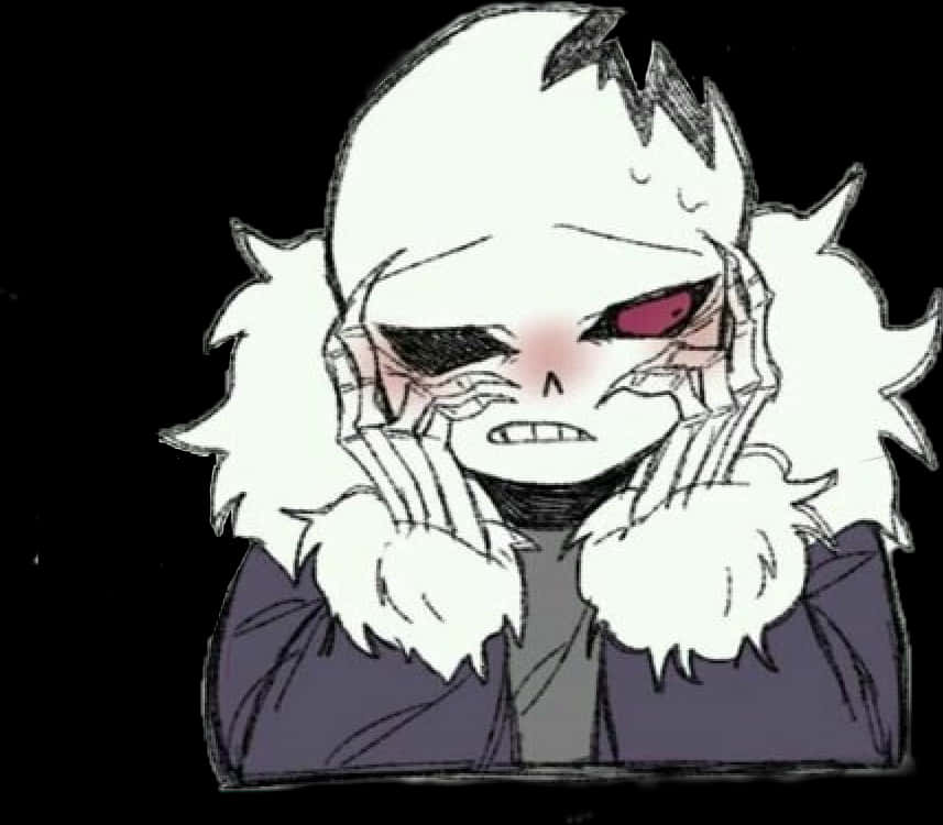 Frustrated Sans Undertale Artwork PNG with transparent background