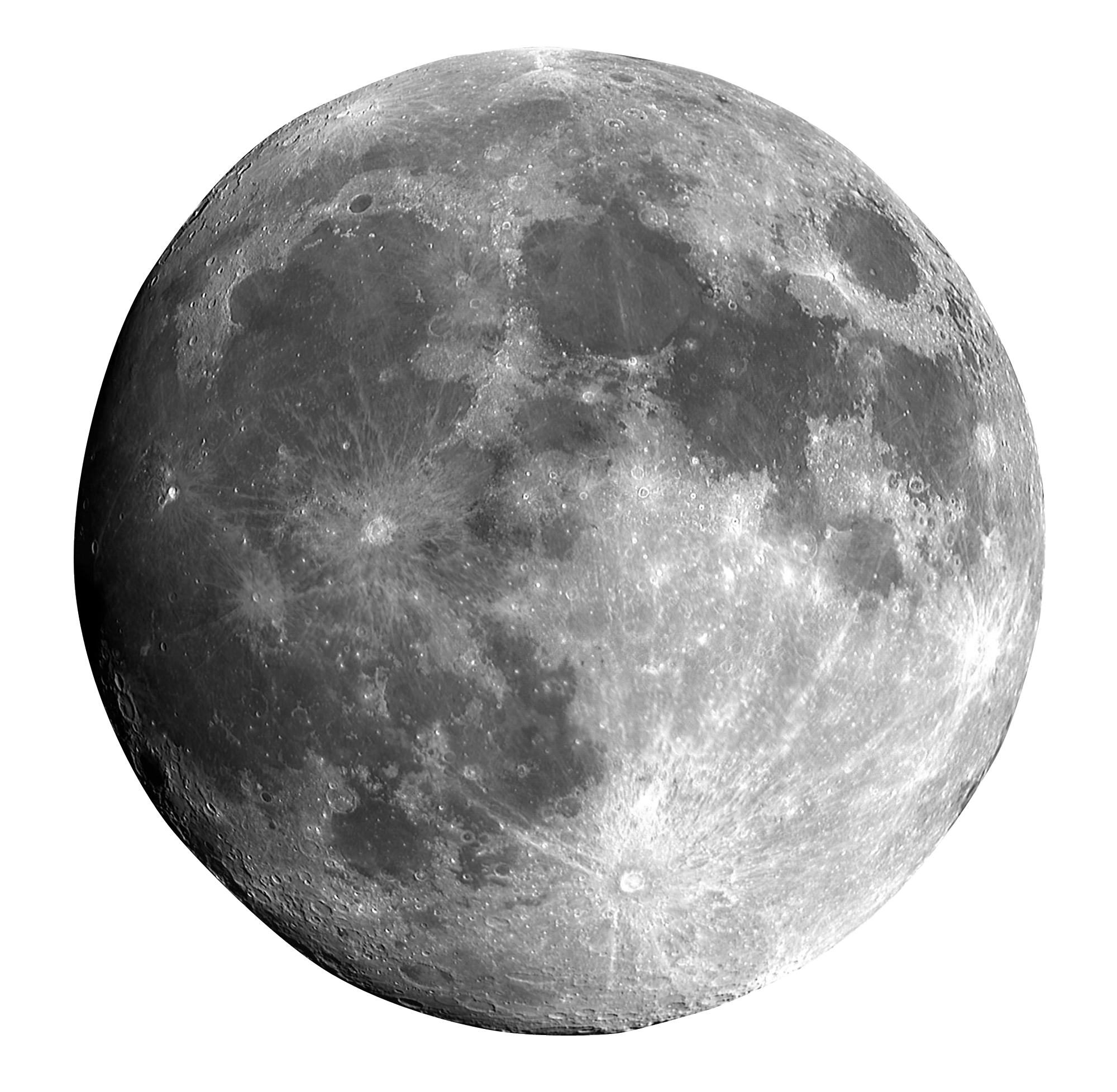Full Moon Detailed View PNG with transparent background