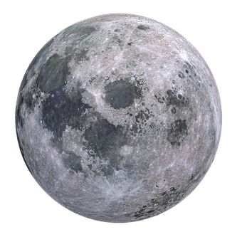 Full Moon Detailed View PNG with transparent background