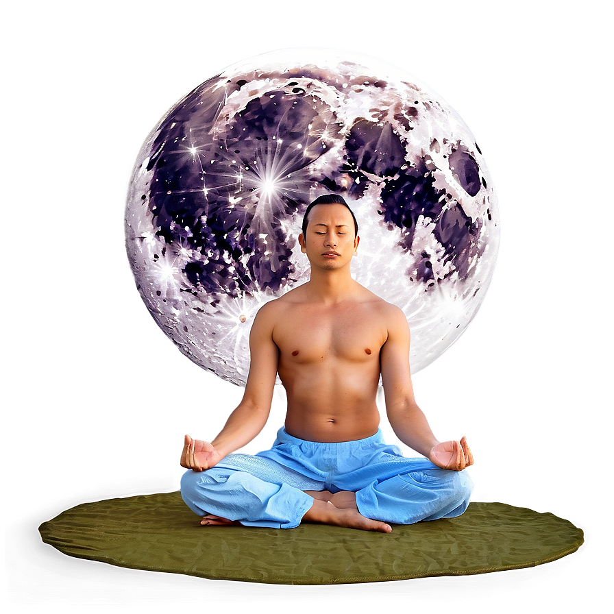 Full Moon Meditation Night Png Uln67