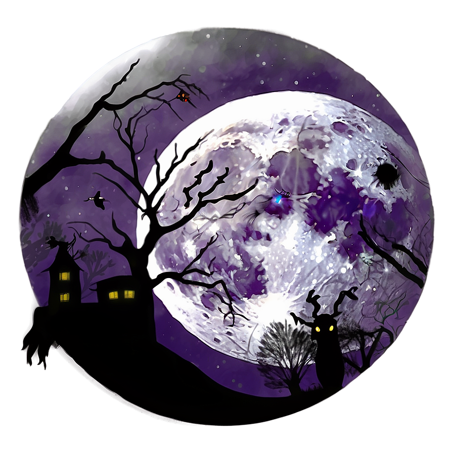 Full Moon Spooky Night Png 36