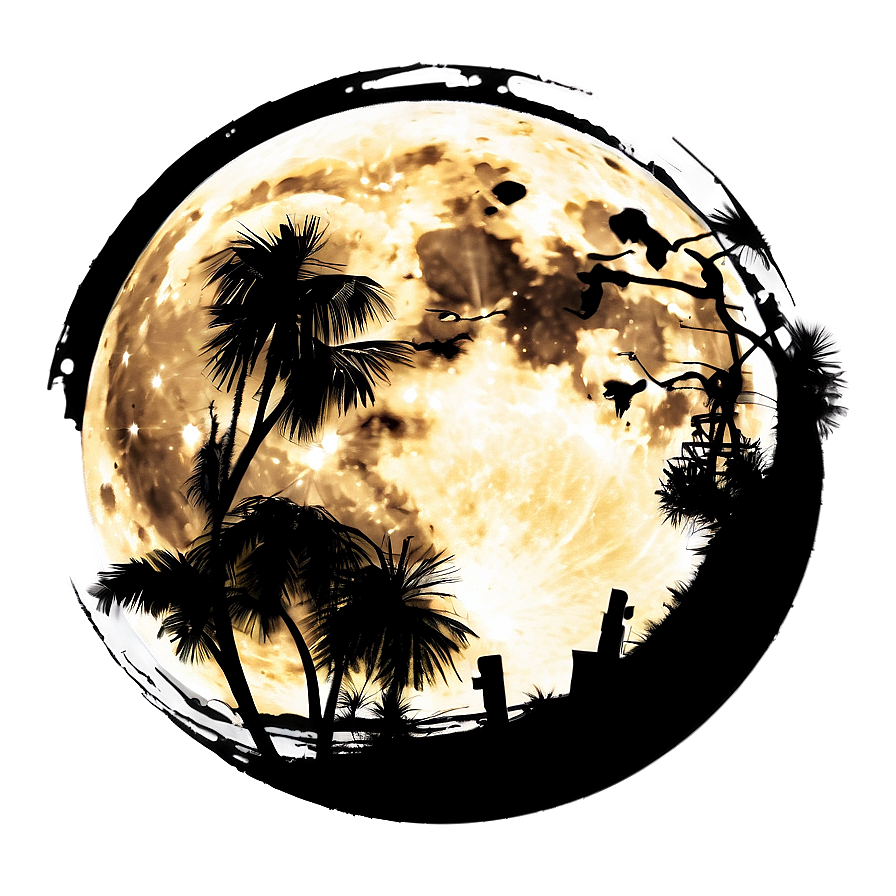 Full Moon Urban Silhouette Png 05242024