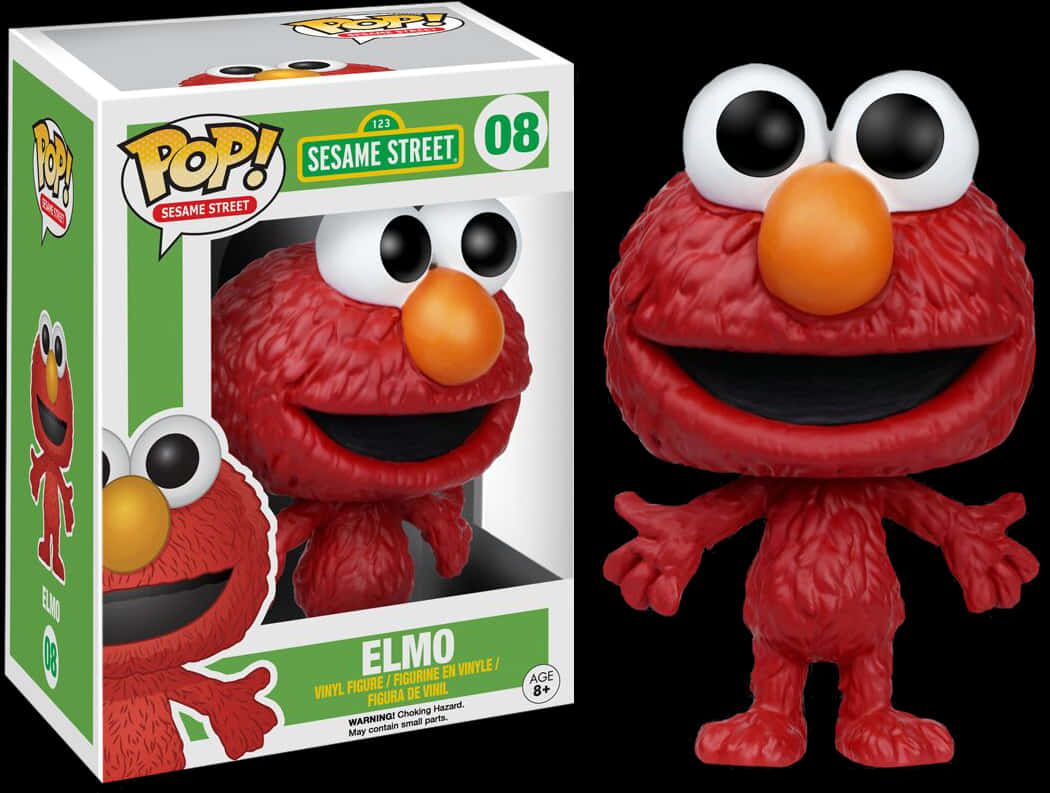 Funko Pop Elmo Sesame Street PNG with transparent background