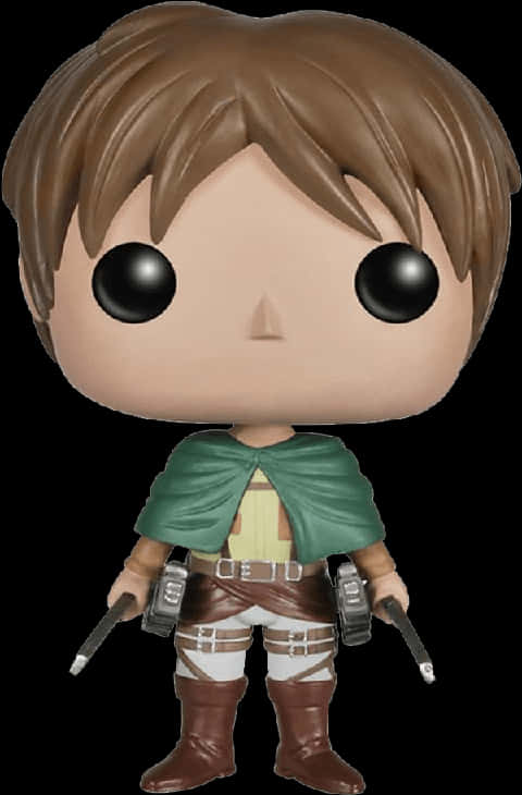 Funko Pop Eren Figure PNG with transparent background