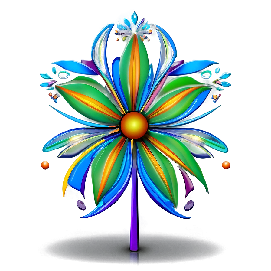 Funky Flower Outline Design Png Snd