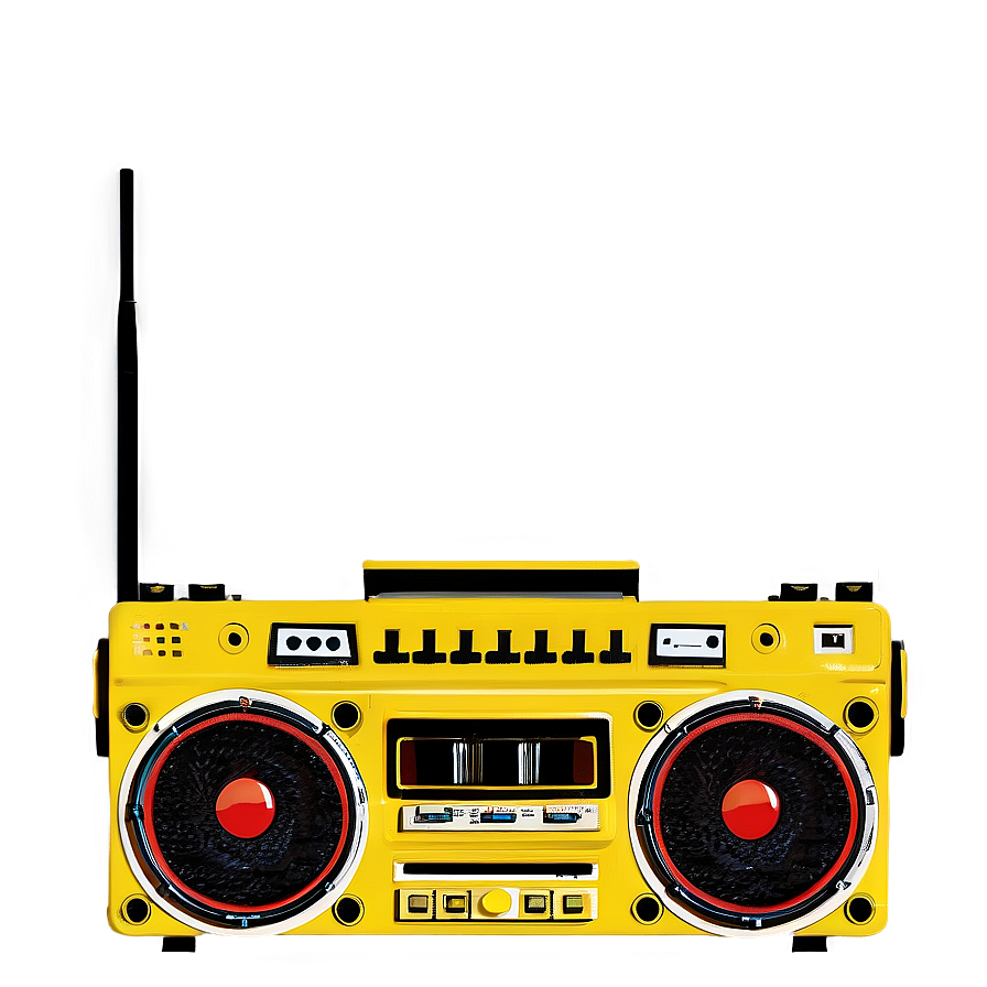 Funky Yellow Boombox Png Ojf