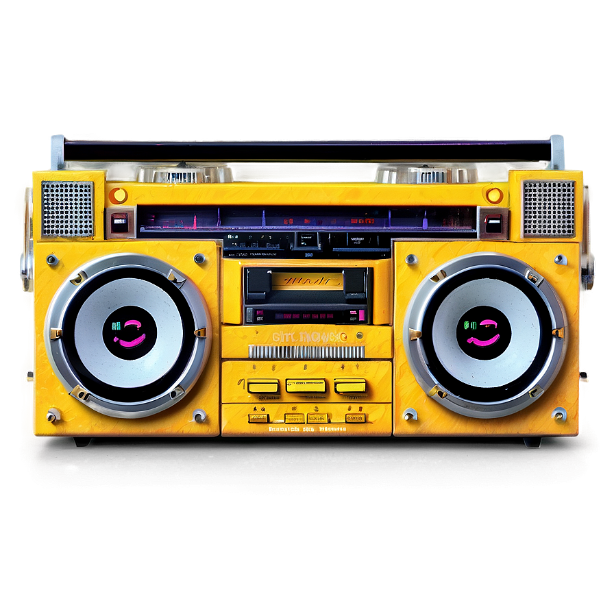 Funky Yellow Boombox Png Vsf23