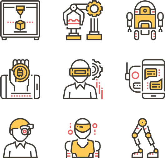 Future Technology Icons Set PNG with transparent background