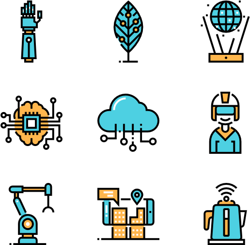 Future Technology Icons Set PNG with transparent background