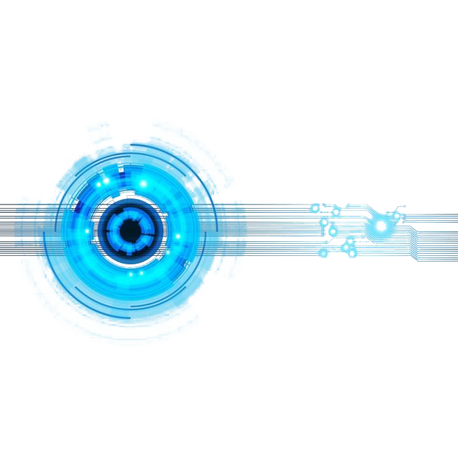 Futuristic Blue Eye Cybernetic Concept PNG with transparent background