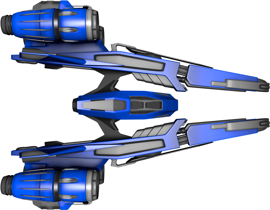 Futuristic Blue Spaceship Design