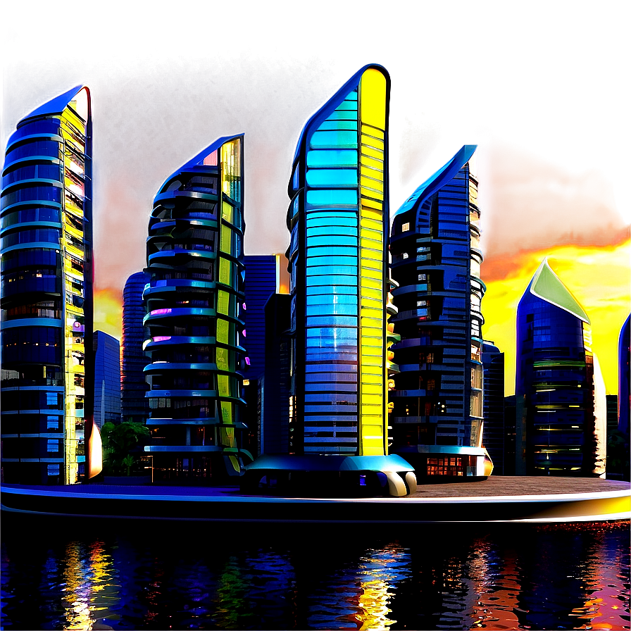 Futuristic Chaos City Png Att