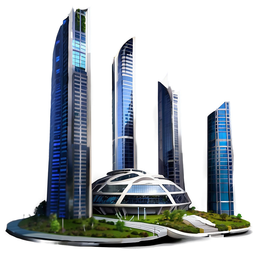 Futuristic City Building PNG xav PNG with transparent background