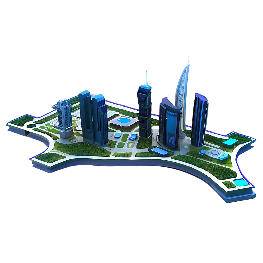 Futuristic City Map PNG 06242024 896x896 PNG image with a transparent background, free high-resolution download