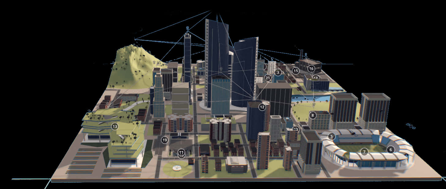 Futuristic City Model Rendering