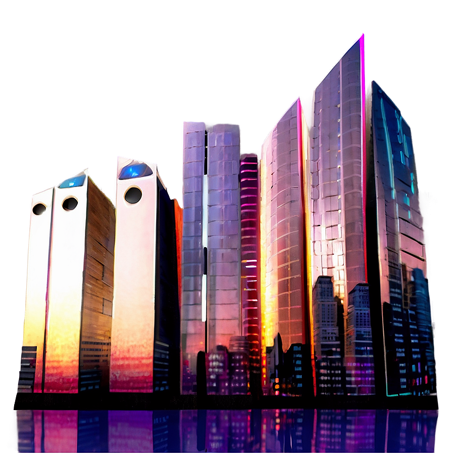Futuristic Cityscape Visualization PNG 31 PNG image with a transparent background, free high-resolution download