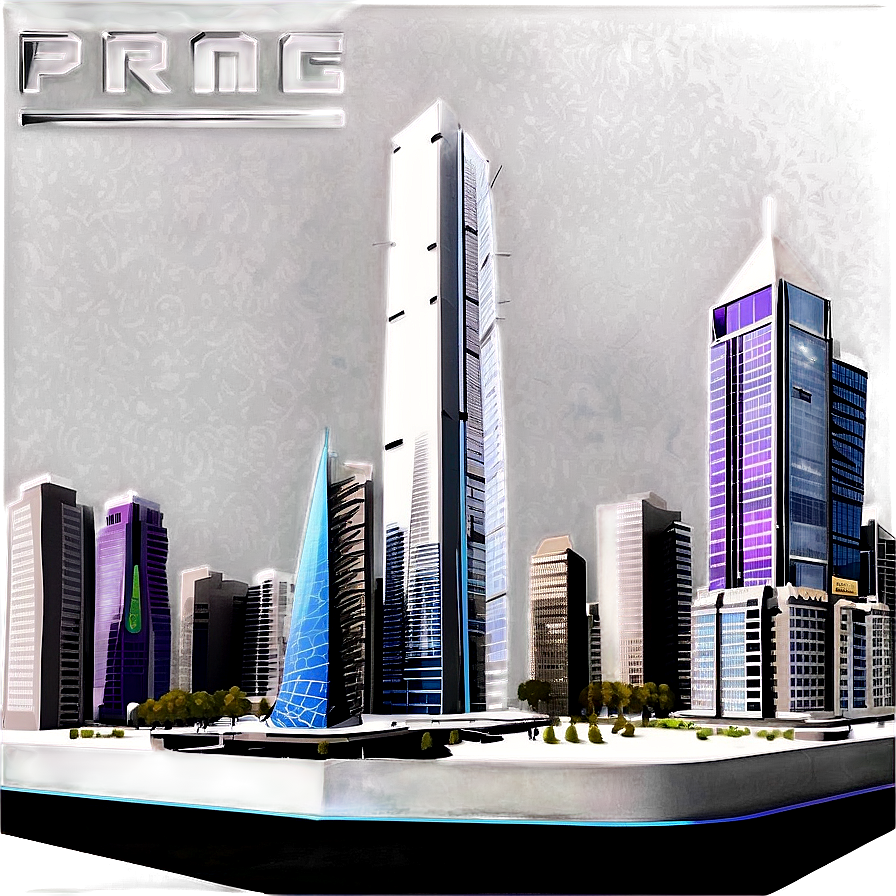 Futuristic Cityscape Visualization PNG mha28 PNG image with a transparent background, free high-resolution download