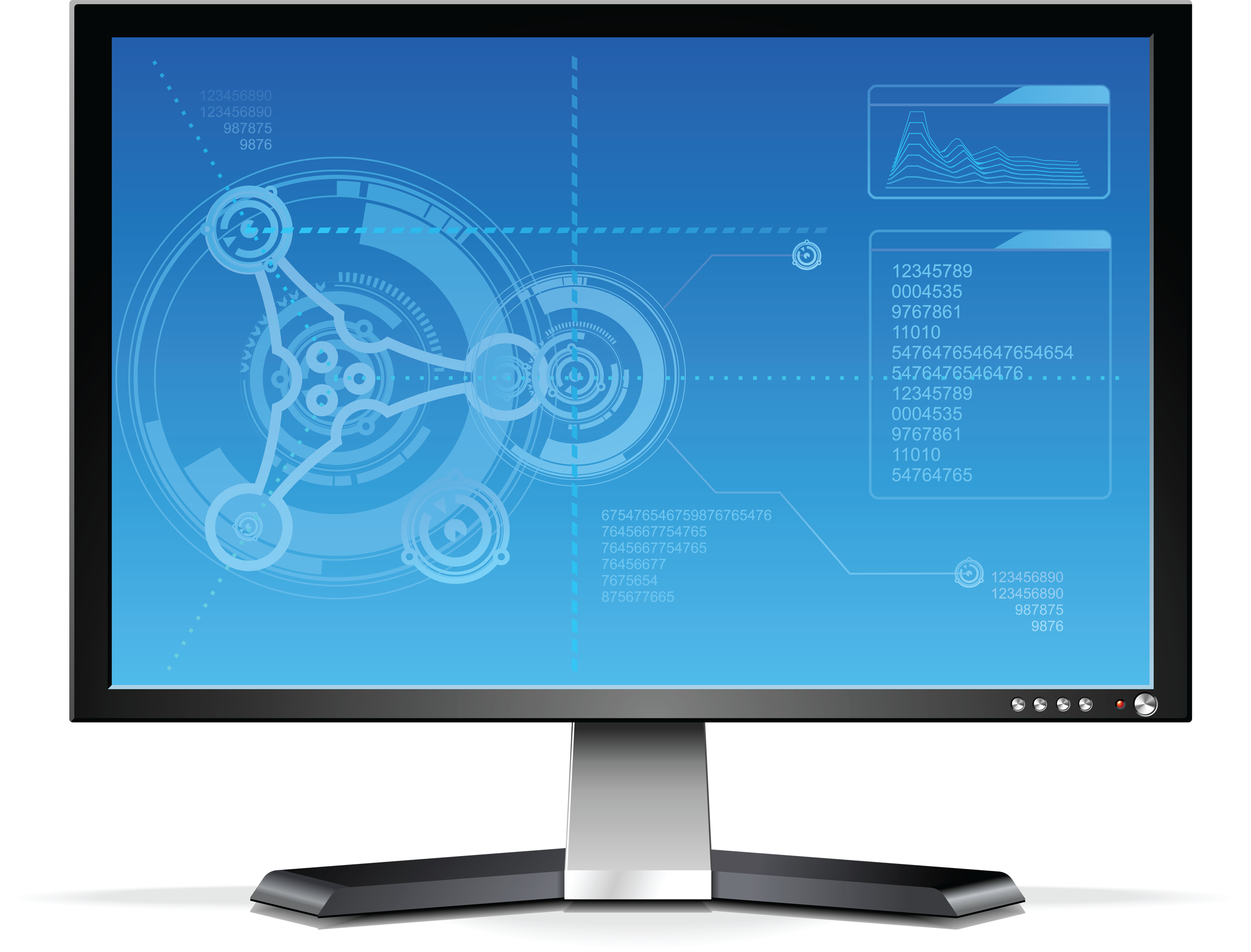 Futuristic Computer Monitor Display PNG with transparent background