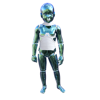 Futuristic Cyborg Character PNG with transparent background