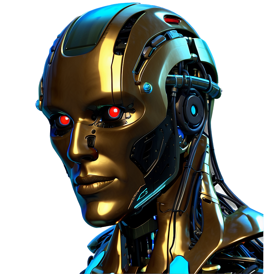 Futuristic Cyborg Head Png Fbk