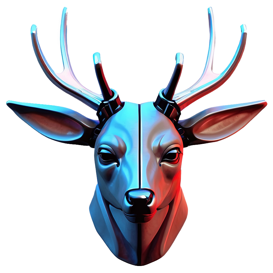 Futuristic Deer Head Cyber Art Png 06212024