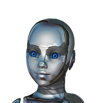 Futuristic Female Robot Portrait