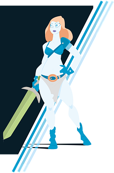 Futuristic_ Female_ Warrior_ Vector PNG with transparent background