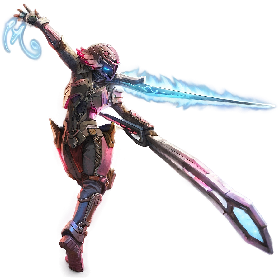 Futuristic Knight With Energy Sword