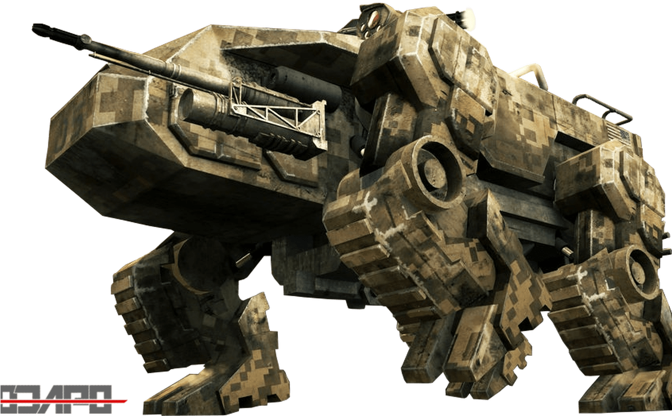 Futuristic Military Mech Walker PNG image with a transparent background, free high-resolution download