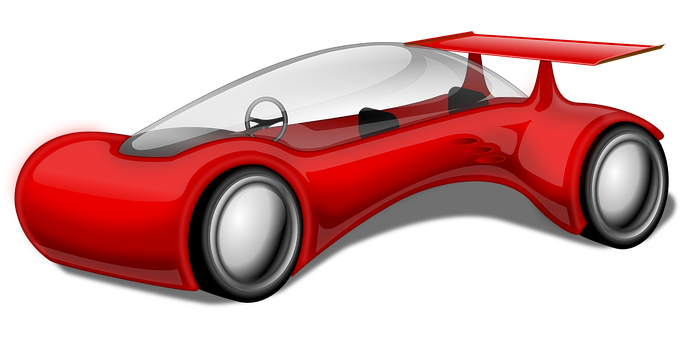 Futuristic Red Sports Car Illustration